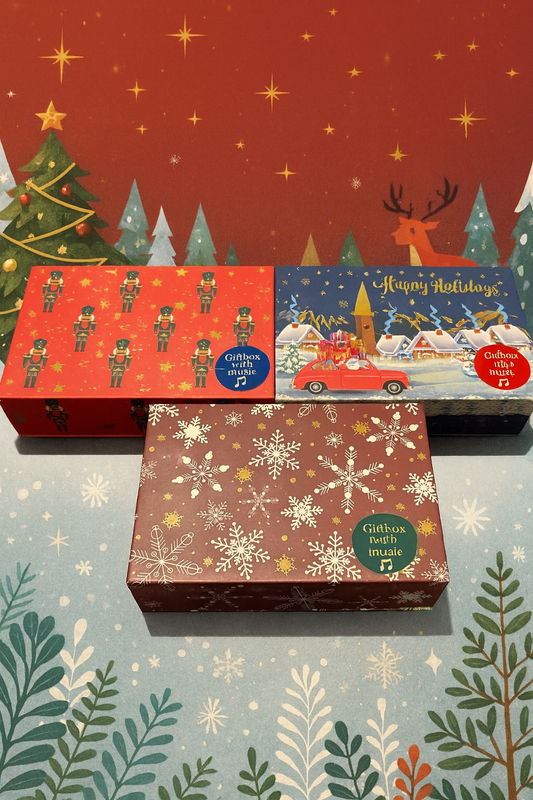 Boite musical Noël avec 8 fondant parfumé à l’intérieur senteur Noël