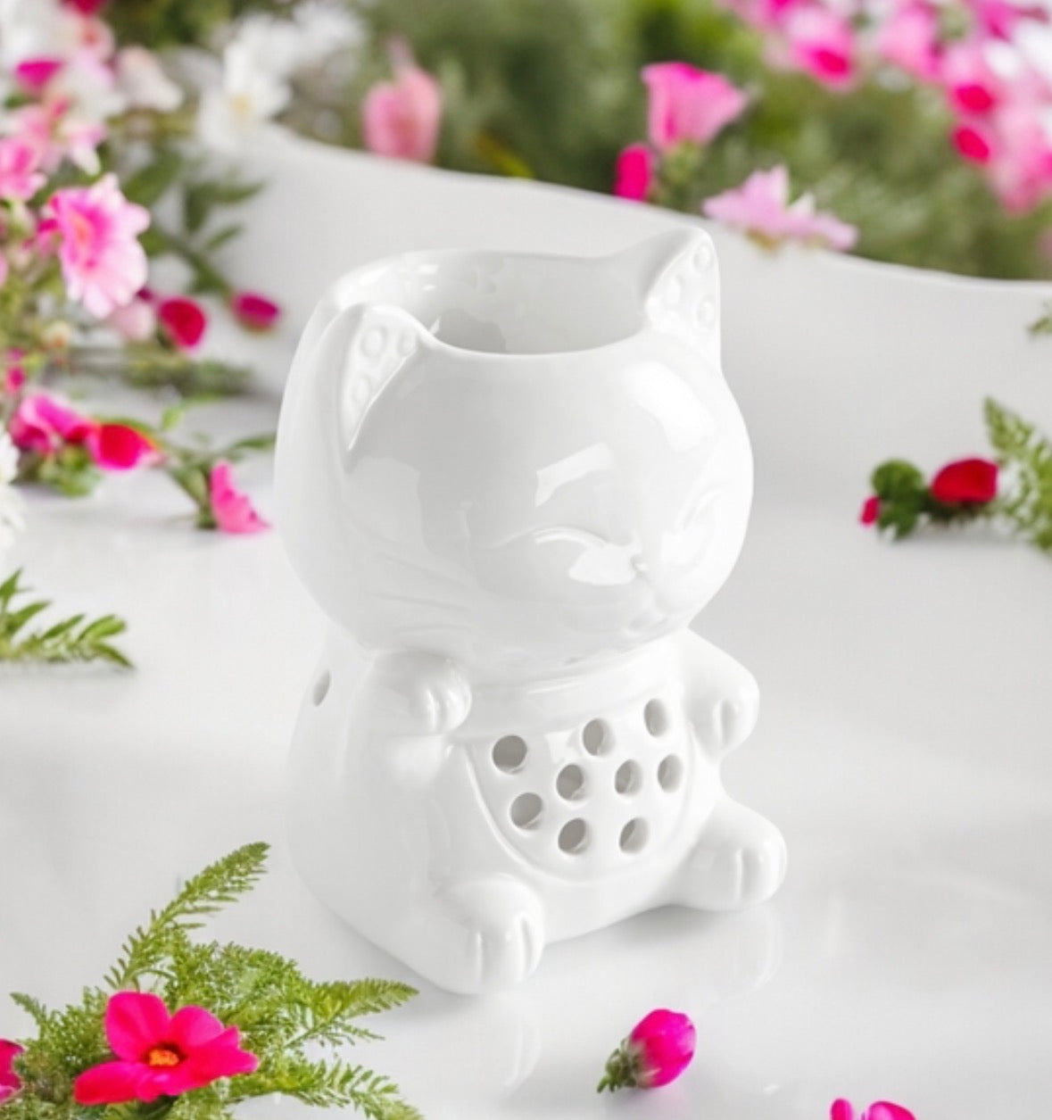 Brûle parfum chat porte-bonheur